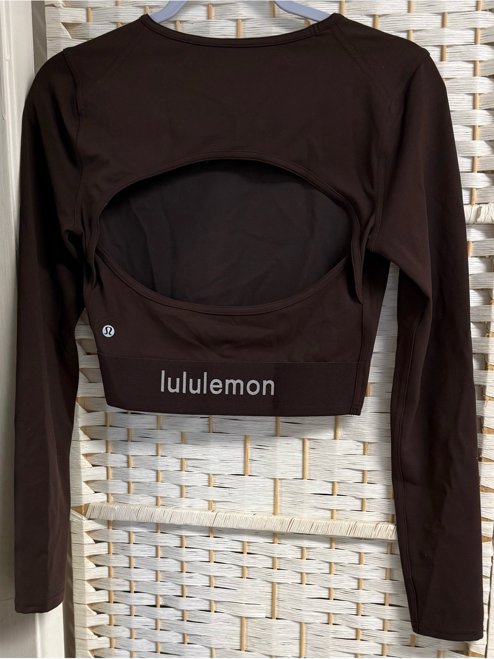 lululemon athletica Brown Long-Sleeve Open-Back Cropped Top Size 6